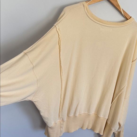 We The Free Cream Deer Graphic Sweatshirt – Red Bow Detail – Cozy Cottagecore - Picture 5 of 5